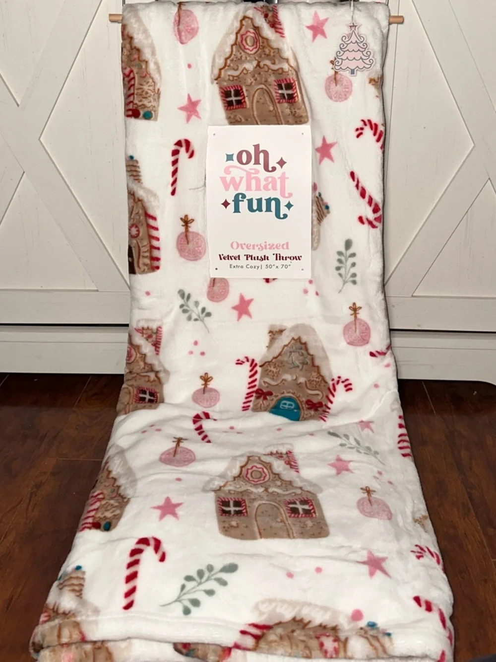 Holiday Gingerbread House Plush Throw Blanket